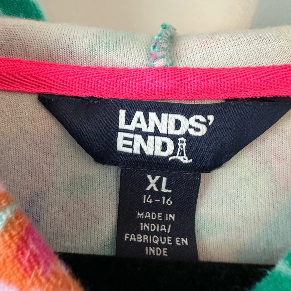 Lands End Girls Terry Cloth Swim Coverup Tropical (Size XL/14-16)